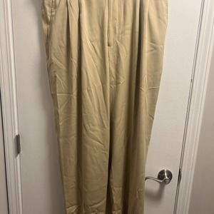 * Men’s Pusser's 100% Silk Tan Pleated Pants - image 1